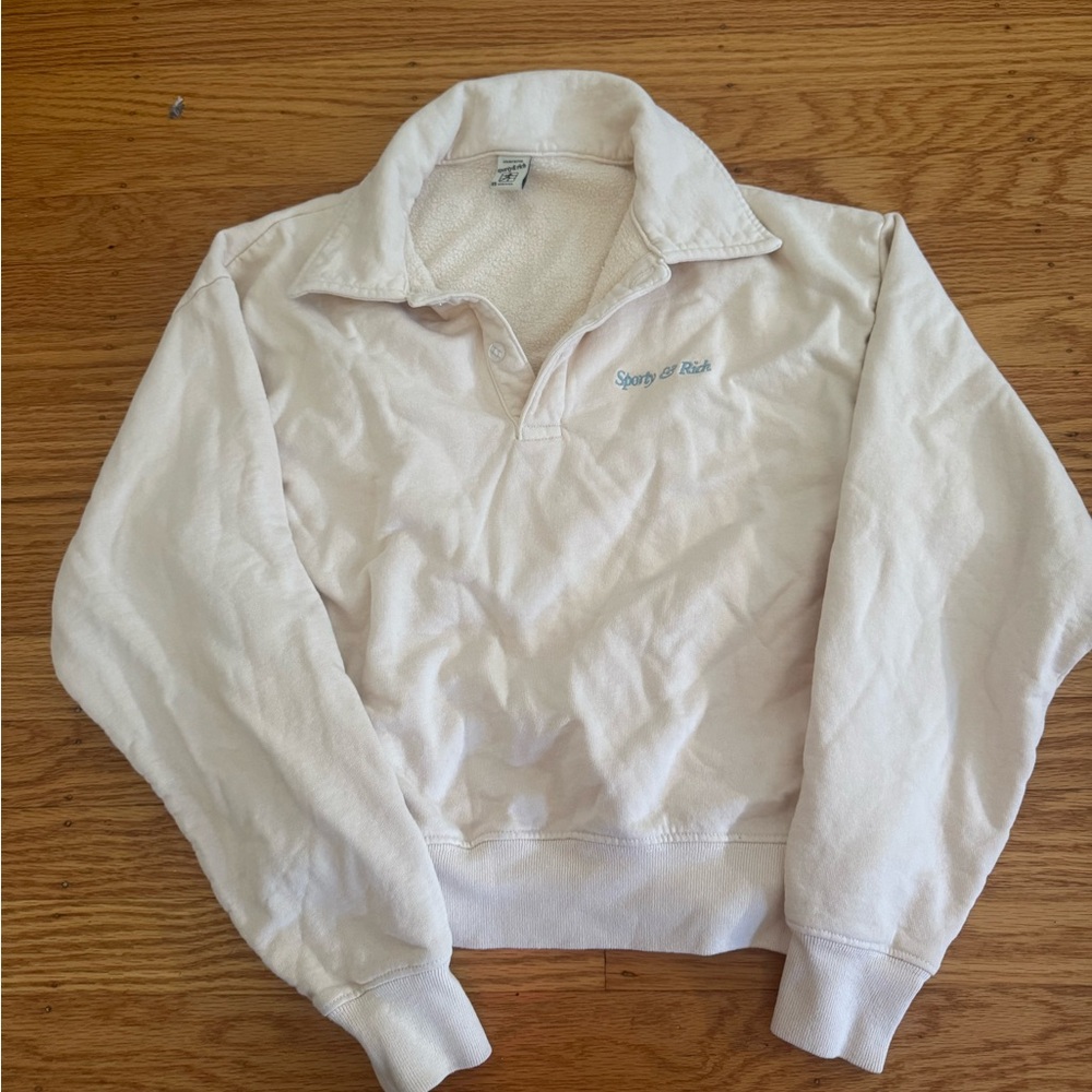 Sporty & Rich Beige Polo Sweatshirt
